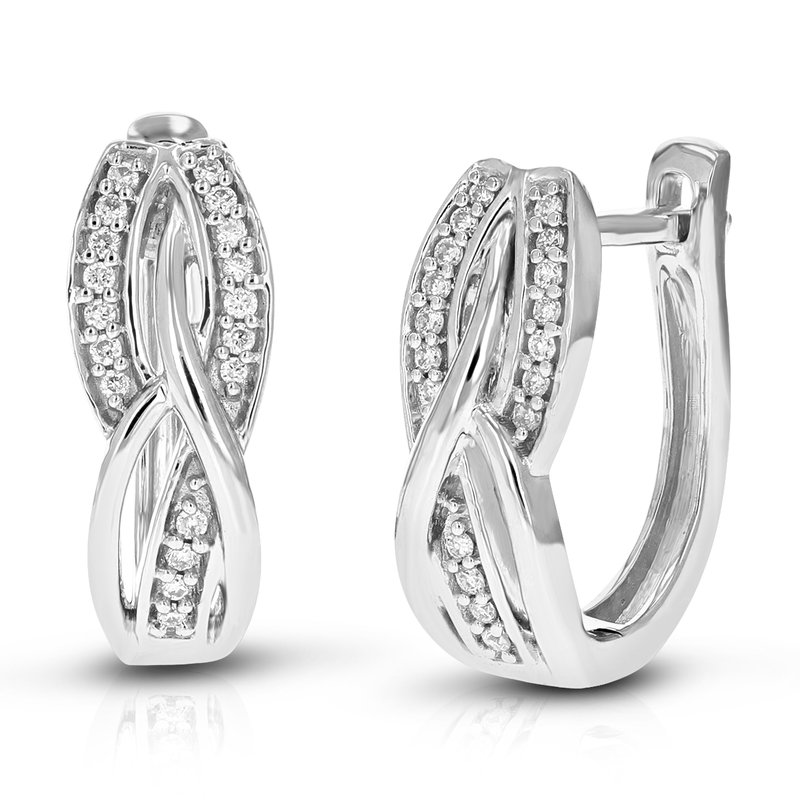 Vir Jewels 1/8 Cttw Diamond Hoop Earrings For Women, Round Lab Grown Diamond Earrings In .925 Sterli In Metallic