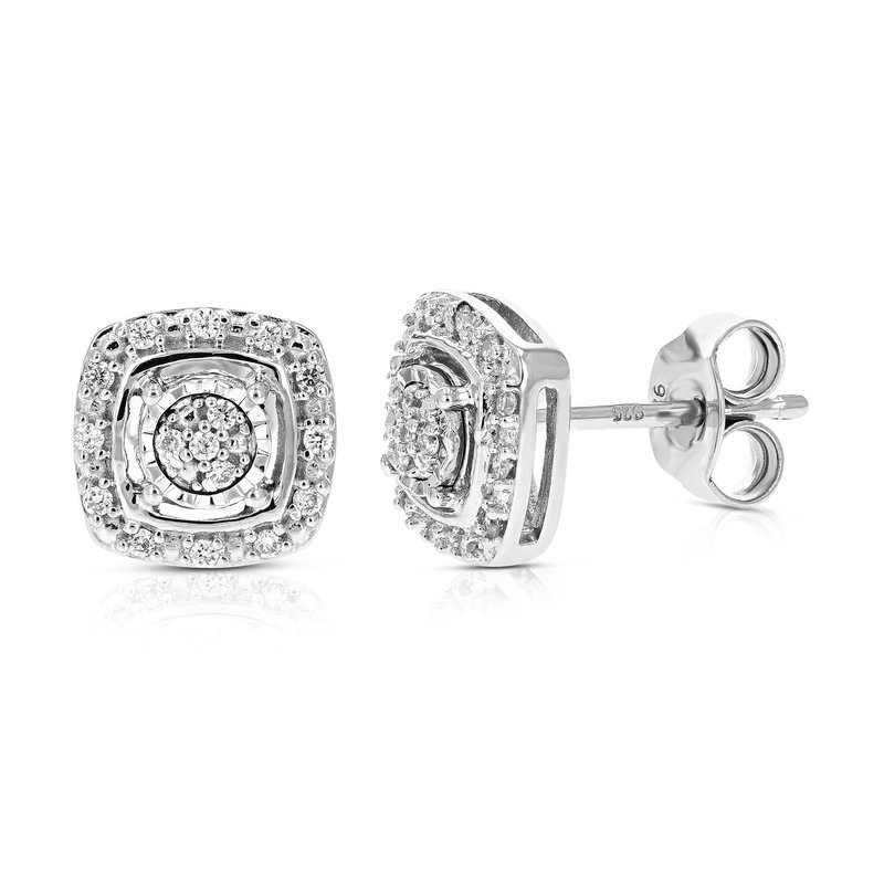Vir Jewels 1/8 Cttw Stud Earrings For Women, Round Lab Grown Diamond Stud Earrings In .925 Sterling In Metallic
