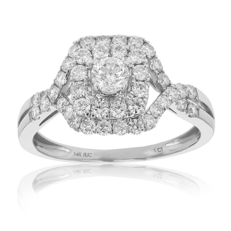 Shop Vir Jewels 1 Cttw Diamond Criss-cross Wedding Engagement Ring 14k White Gold Square Bridal In Grey