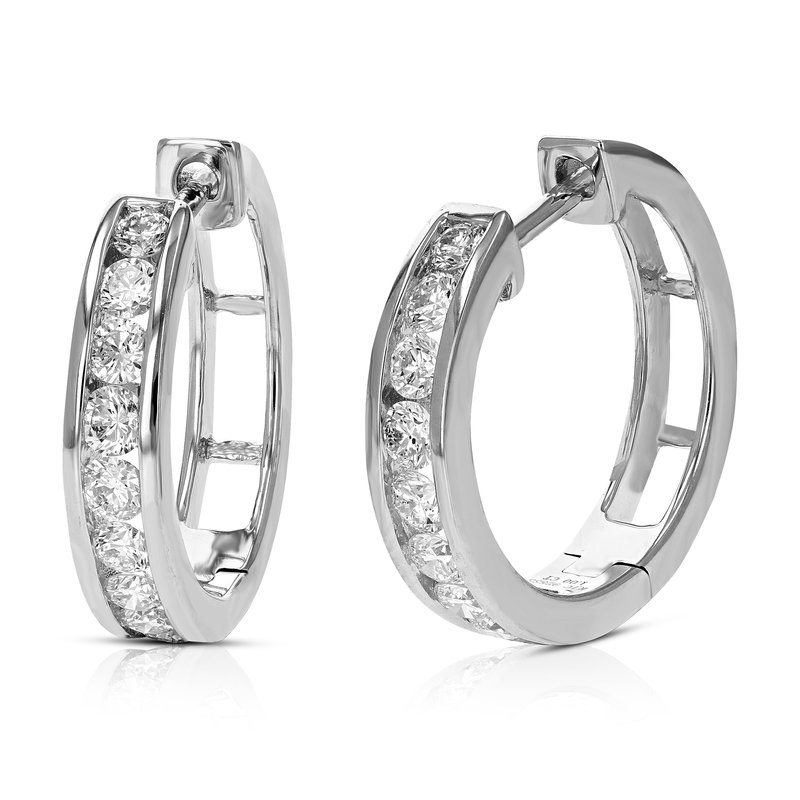 Vir Jewels 1 Cttw Diamond Hoop Earrings For Women, Round Lab Grown Diamond Earrings In .925 Sterling In Gray