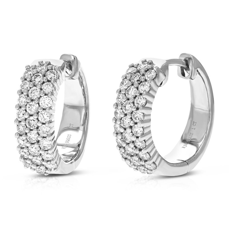 Vir Jewels 1 Cttw Diamond Hoop Earrings For Women, Round Lab Grown Diamond Earrings In .925 Sterling In White