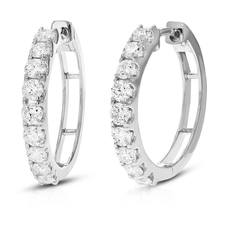 Vir Jewels 1 Cttw Diamond Hoop Earrings For Women, Round Lab Grown Diamond Earrings In .925 Sterling In Metallic