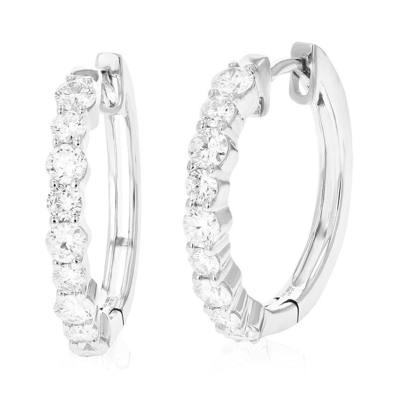 Vir Jewels 1 Cttw Diamond Hoop Earrings For Women, Round Lab Grown Diamond Earrings In .925 Sterling Silver, Pr In Grey