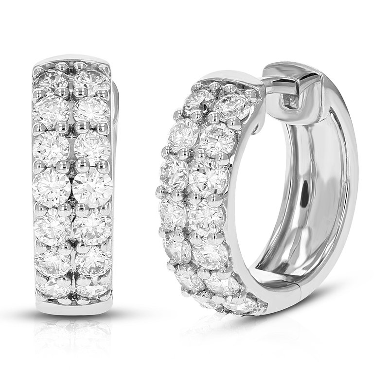 Vir Jewels 1 Cttw Diamond Hoop Earrings For Women, Round Lab Grown Diamond Earrings In .925 Sterling In Grey