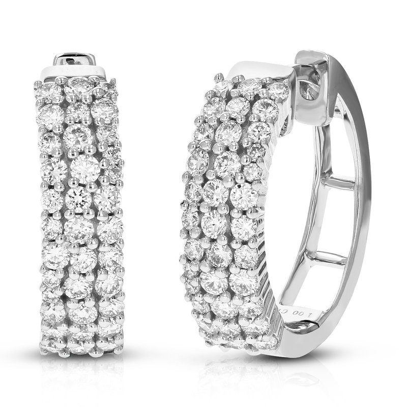 Vir Jewels 1 Cttw Diamond Hoop Earrings For Women, Round Lab Grown Diamond Earrings In .925 Sterling In Metallic