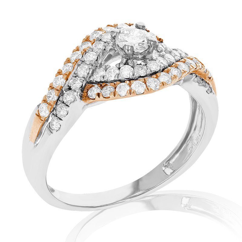 Shop Vir Jewels 1 Cttw Diamond Wedding Engagement Ring Set 14k White Pink Gold Curve Bridal