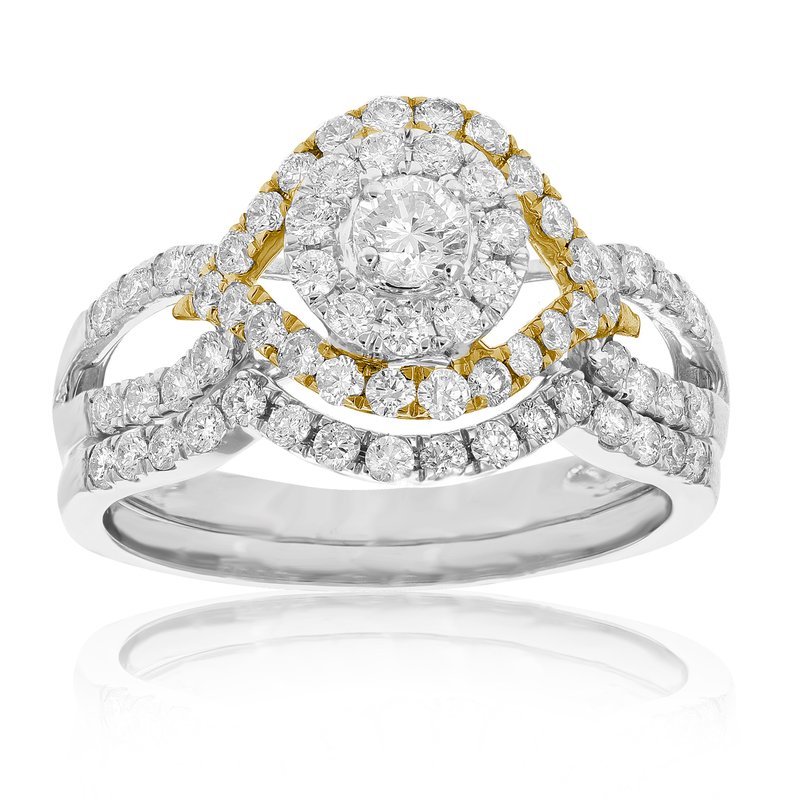 Shop Vir Jewels 1 Cttw Diamond Wedding Engagement Ring Set 14k White Yellow Gold Halo Bridal