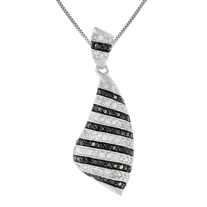 Shop Vir Jewels 1.05 Cttw Diamond Pendant, Black And White Diamond Pendant Necklace For Women In .925 Ste In Grey