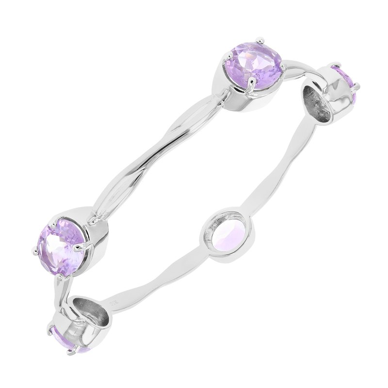 Vir Jewels 12 Cttw Purple Amethyst Bangle Bracelet Brass With Rhodium Plating 11 X 9 Mm Oval In Grey
