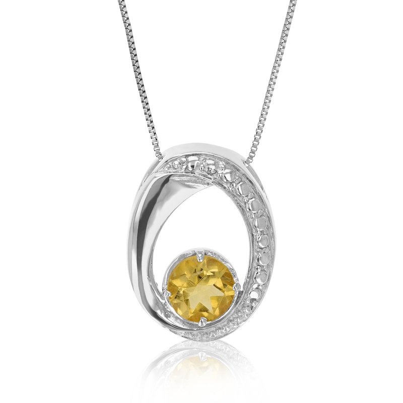 Shop Vir Jewels 1.20 Cttw Pendant Necklace, Citrine Pendant Necklace For Women In .925 Sterling Silver Wi In Grey