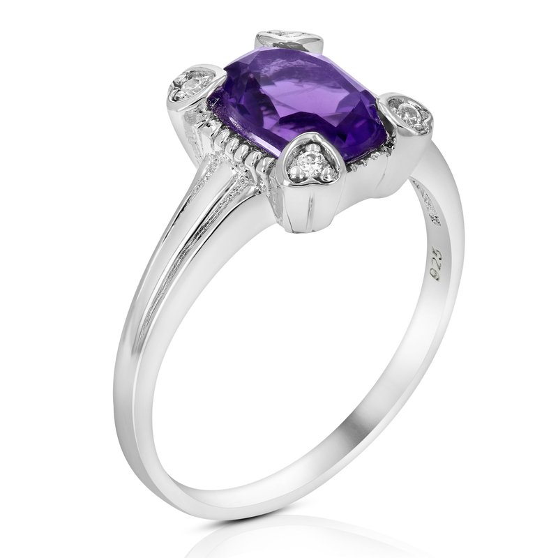 Vir Jewels 1.20 Cttw Purple Amethyst Ring Solitaire Oval .925 Sterling Silver 9 X 7 Mm In Grey