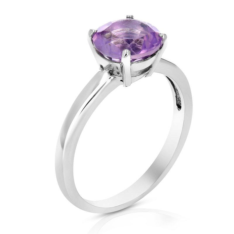 Shop Vir Jewels 1.25 Cttw Purple Amethyst Ring .925 Sterling Silver With Rhodium Round 8 Mm In Grey