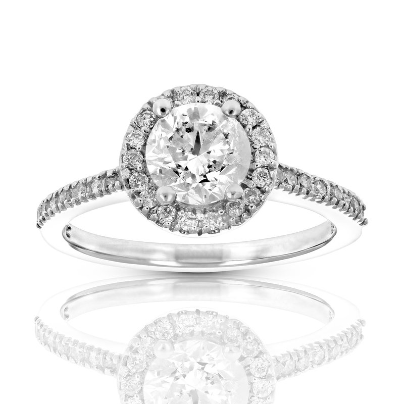 Vir Jewels 1.30 Cttw Igi Certified Diamond Engagement Ring 14k White Gold Halo Prong Bridal