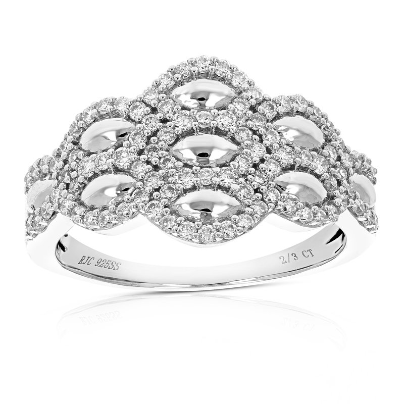 Vir Jewels 2/3 Cttw Diamond Engagement Ring For Women, Round Lab Grown Diamond Ring In 0.925 Sterling Silver, P In Grey
