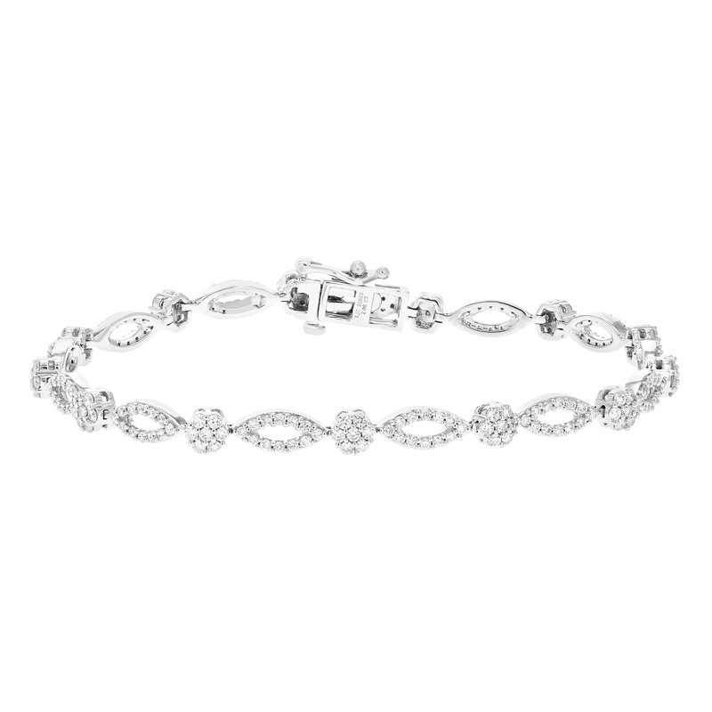 Vir Jewels 2 Cttw Diamond Bracelet For Women, Round Lab Grown Diamond Tennis Bracelet In .925 Sterli In Metallic