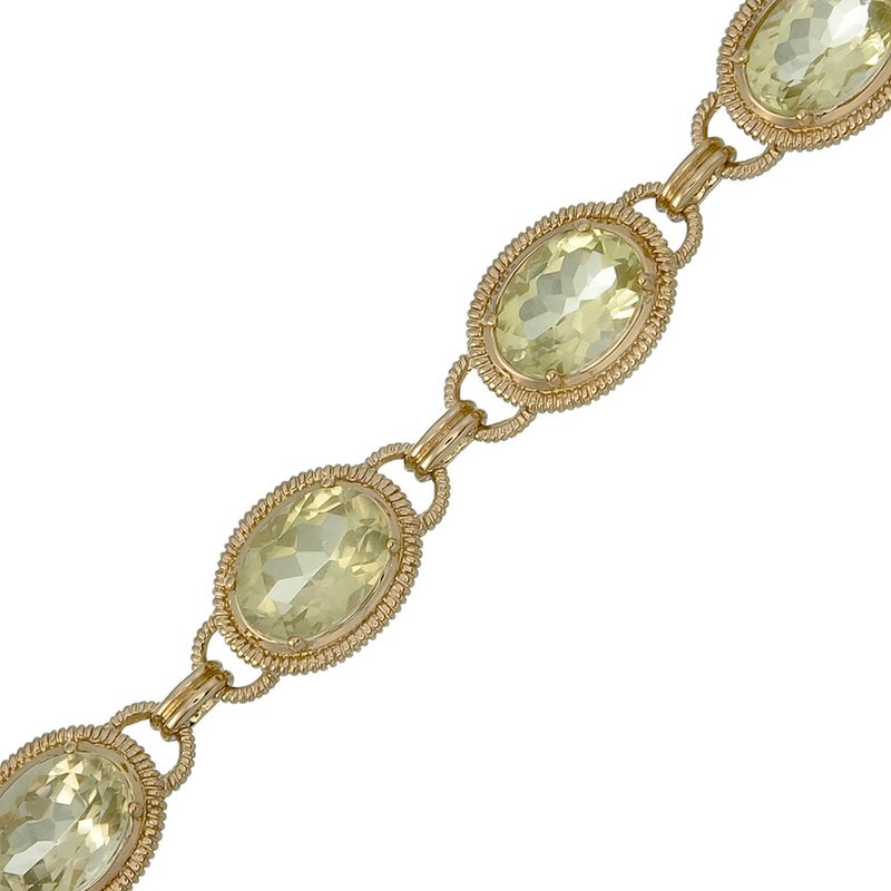 Shop Vir Jewels 21 Cttw Lemon Quartz Tennis Bracelet Yellow Gold Plated Over Brass 14 X 10 Mm Oval