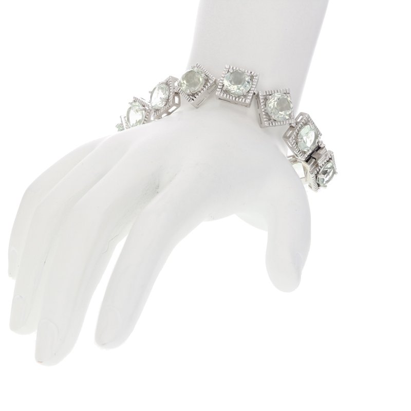 Shop Vir Jewels 21.50 Cttw Green Amethyst Bracelet .925 Sterling Silver In Grey