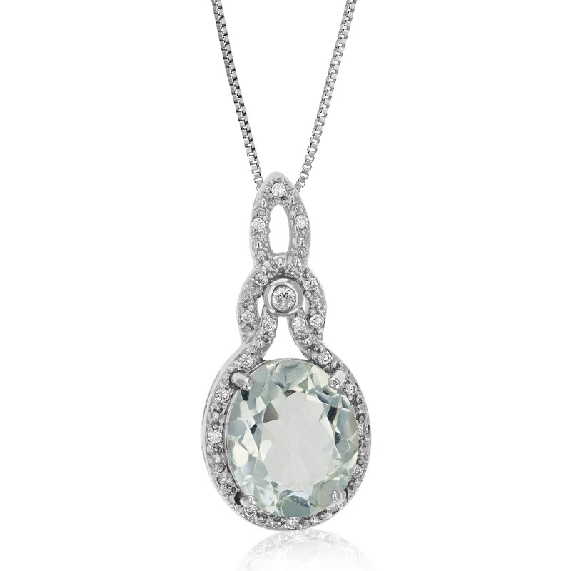 Shop Vir Jewels 2.80 Cttw Pendant Necklace, Green Amethyst Oval Shape Pendant Necklace For Women In .925 Sterling Si In Grey