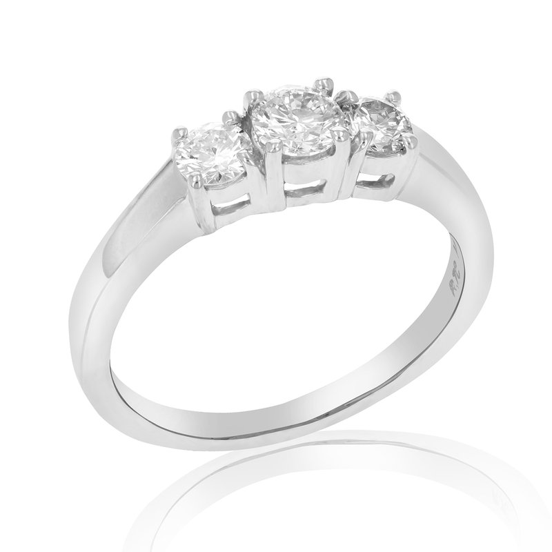 Shop Vir Jewels 3/4 Cttw Certified 3 Stone Diamond Engagement Ring 14k White Gold I1-i2
