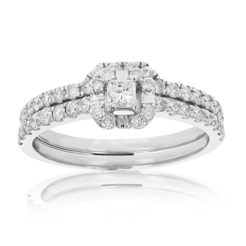 Shop Vir Jewels 3/4 Cttw Diamond Wedding Engagement Ring Set 14k White Gold Princess Bridal In Grey