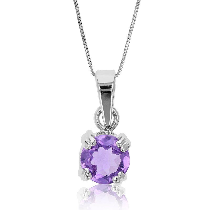 Shop Vir Jewels 3/4 Cttw Pendant Necklace, Purple Amethyst Pendant Necklace For Women In .925 Sterling Silver With R In Grey