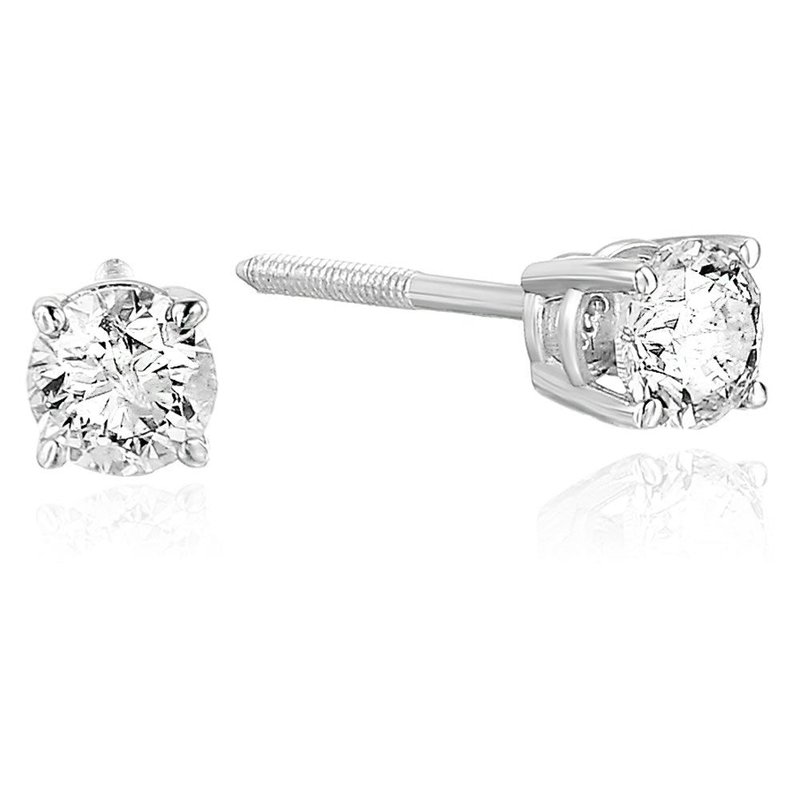 Shop Vir Jewels 3/8 Cttw Diamond Stud Earrings 14 K White Gold Round With Screw Backs