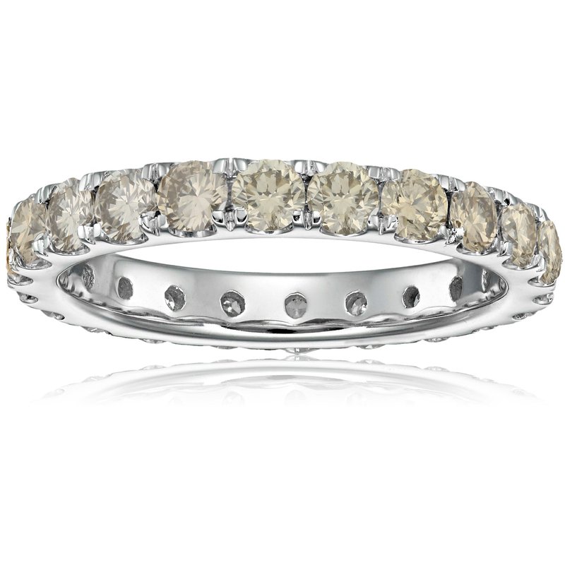 Shop Vir Jewels 3 Cttw Champagne Diamond Eternity Ring For Women, Wedding Band In 14k White Gold