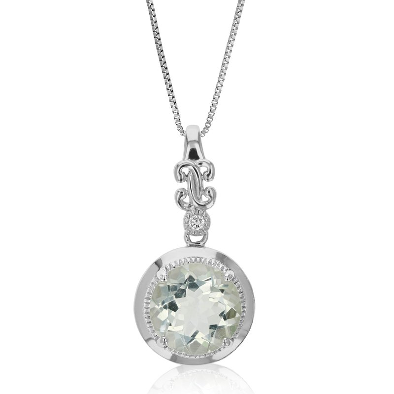 Vir Jewels 4 Cttw Pendant Necklace, Green Amethyst Pendant Necklace For Women In .925 Sterling Silve