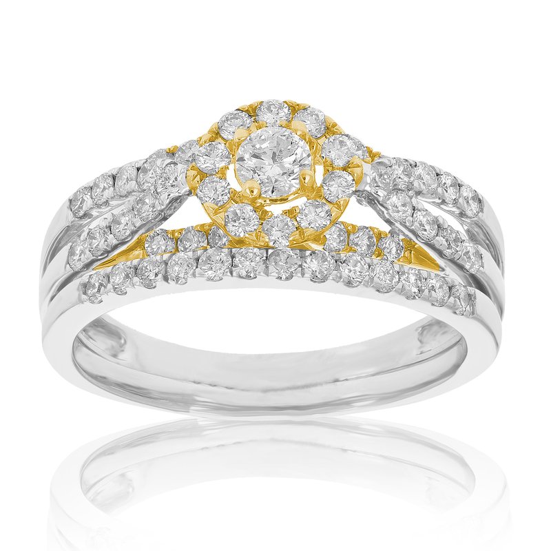 Vir Jewels 7/8 Cttw Diamond Wedding Engagement Ring Set 14k White Yellow Gold Bridal In Metallic
