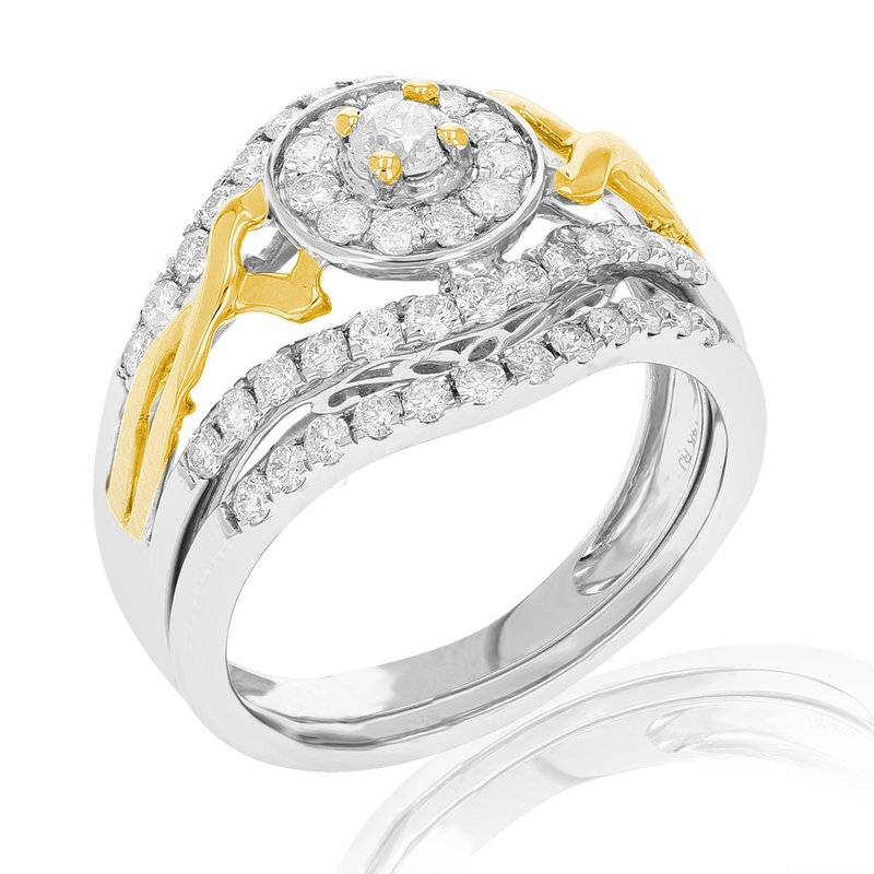 Shop Vir Jewels 7/8 Cttw Diamond Wedding Engagement Ring Set 14k White Yellow Gold Halo