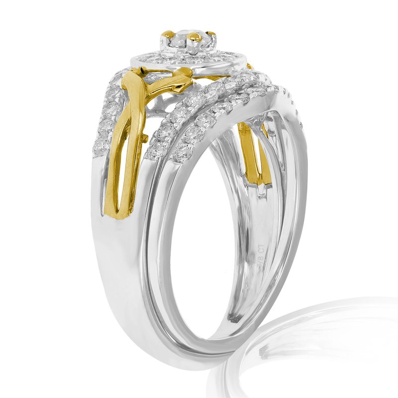 Shop Vir Jewels 7/8 Cttw Diamond Wedding Engagement Ring Set 14k White Yellow Gold Halo