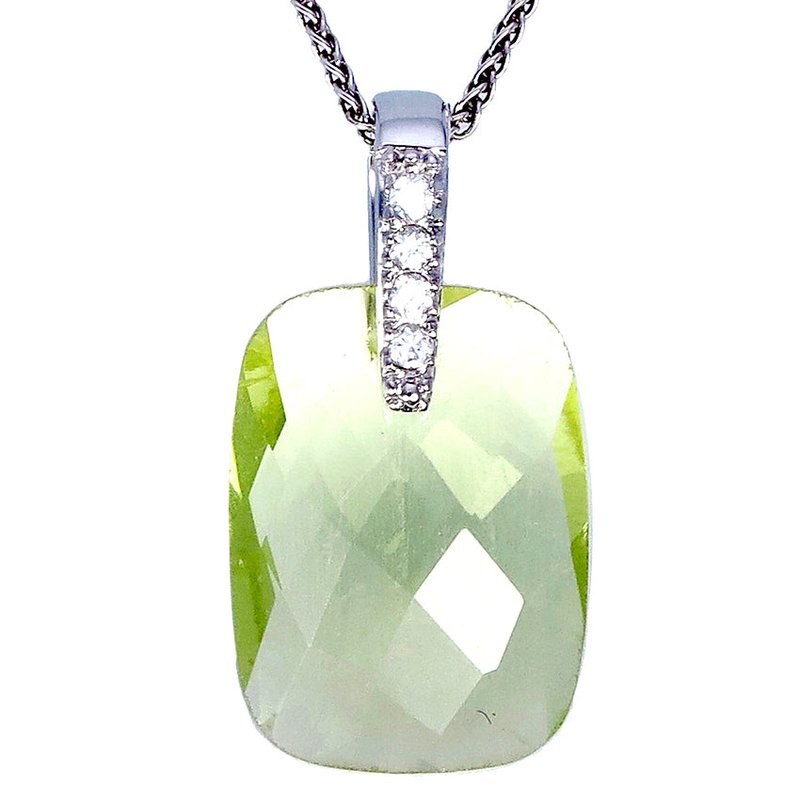 Shop Vir Jewels 7.50 Cttw Pendant Necklace Lemon Quartz Octagon Pendant Necklace In Green