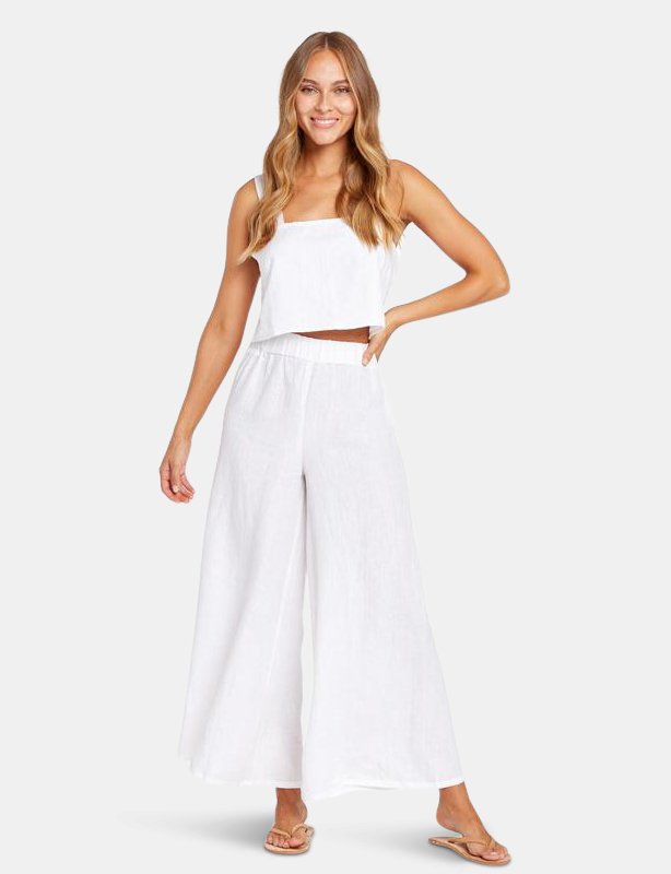 Vitamin A Tallows Wide Leg Pant In Ecolinen White