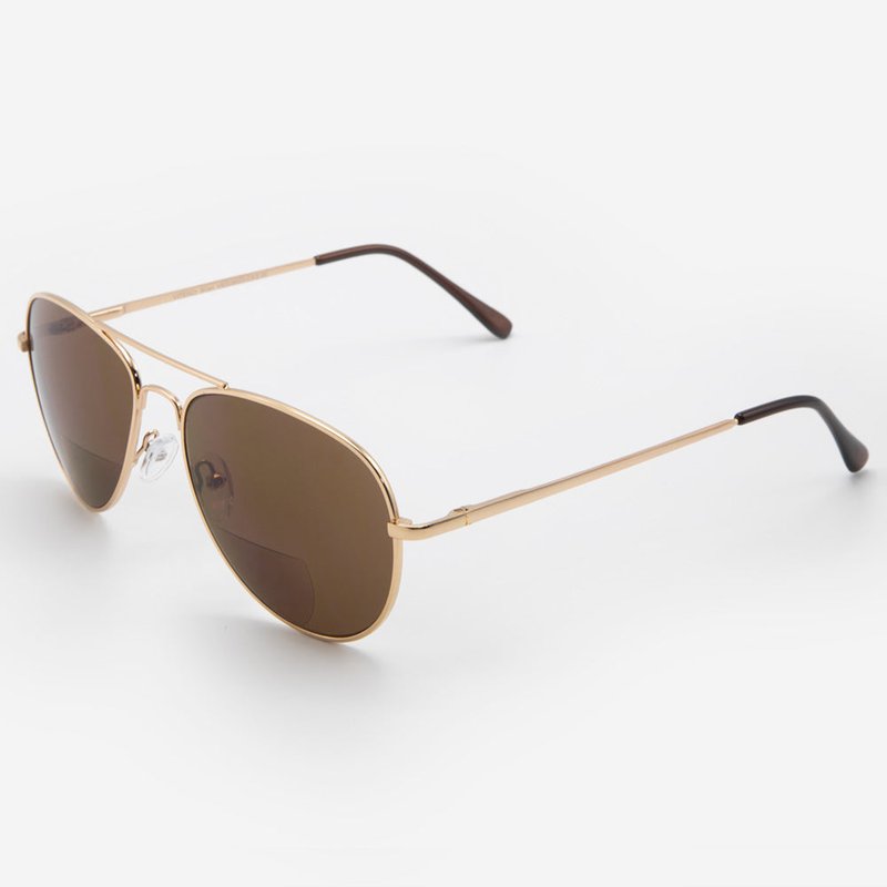 Shop Vitenzi Milan Aviator Bifocal Sunglasses In Grey