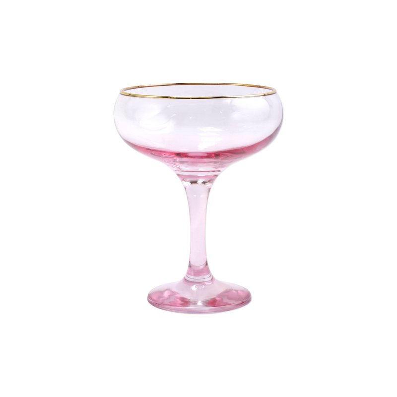 Viva By Vietri Rainbow Coupe Champagne Glass In Pink
