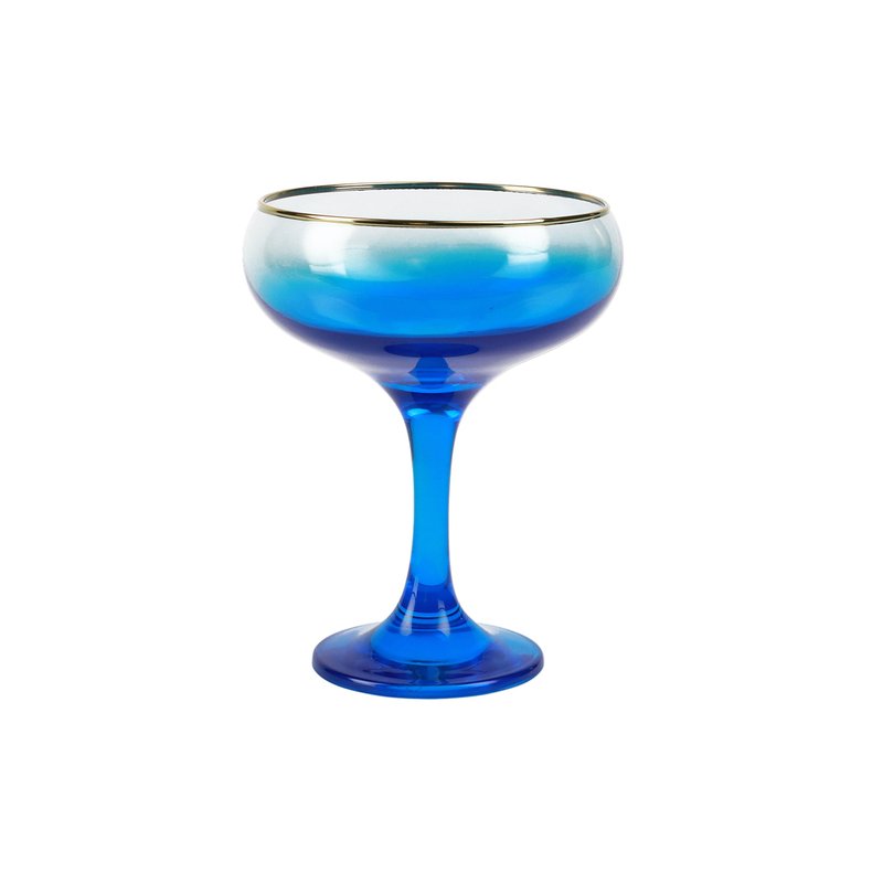 Viva By Vietri Rainbow Coupe Champagne Glass In Blue