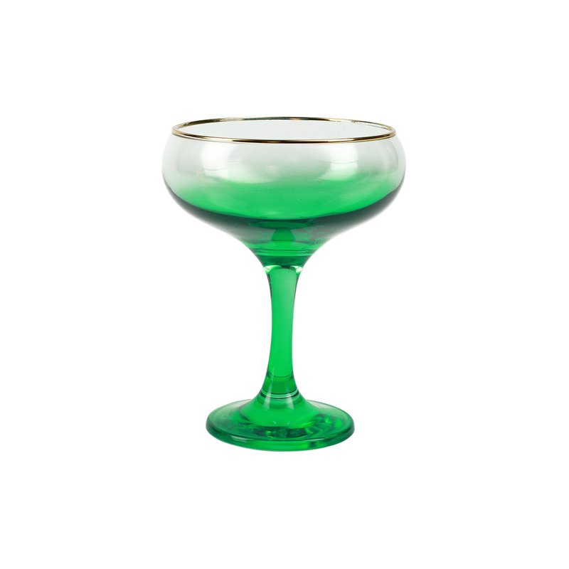 Viva By Vietri Rainbow Coupe Champagne Glass In Green