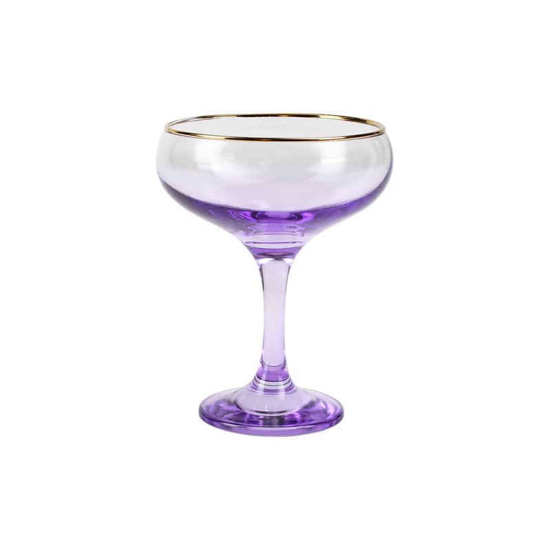 Viva By Vietri Rainbow Coupe Champagne Glass In Purple