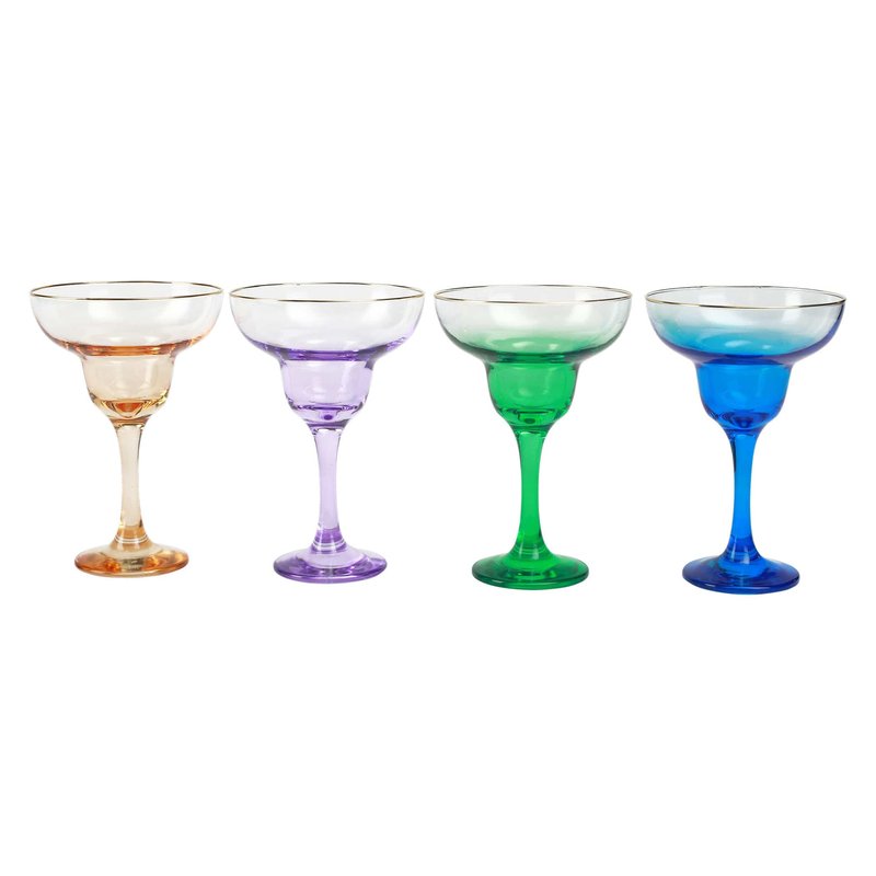 Shop Viva By Vietri Rainbow Jewel Tone Assorted Margarita Glasses