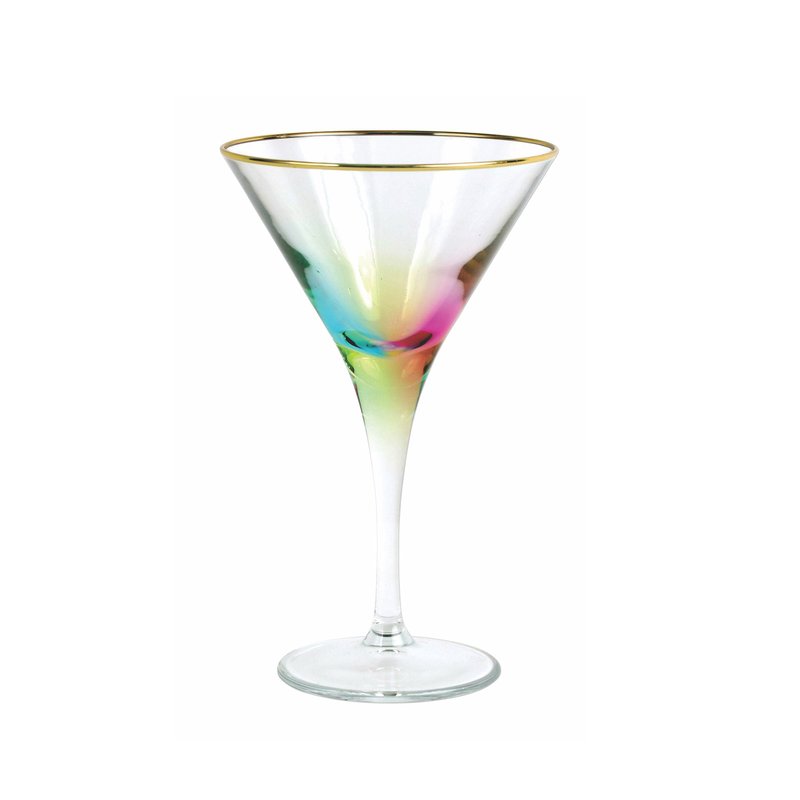 Viva By Vietri Rainbow Martini Glass In Green