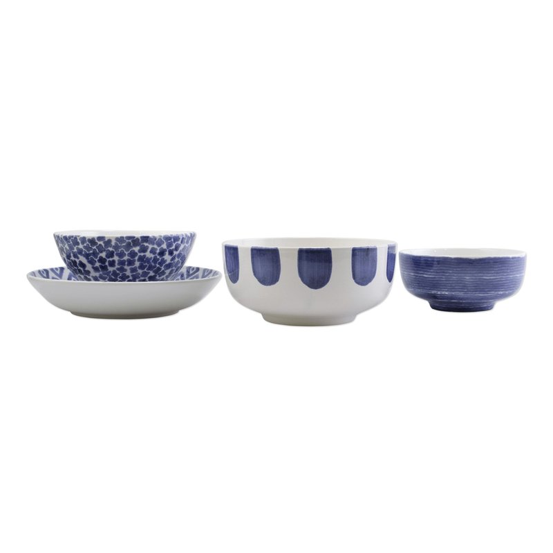 Viva By Vietri Santorini 4-piece Serving Bowls Set In Blue