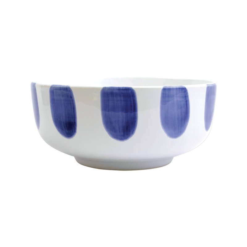 Viva By Vietri Santorini Dot Large Footed Serving Bowl In Blue