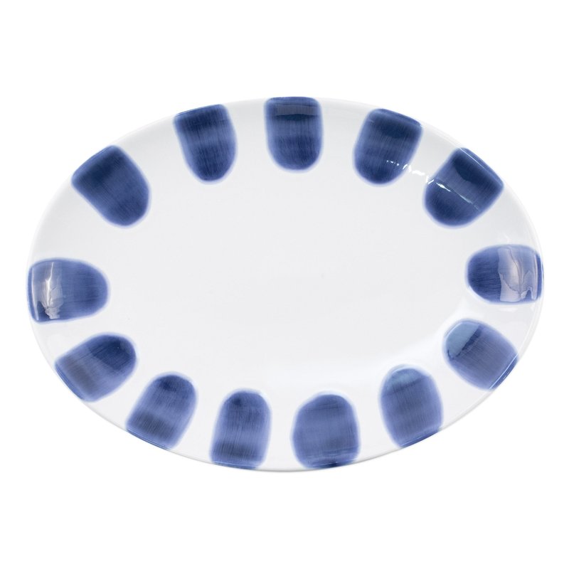 Viva By Vietri Santorini Dot Small Oval Platter In Blue