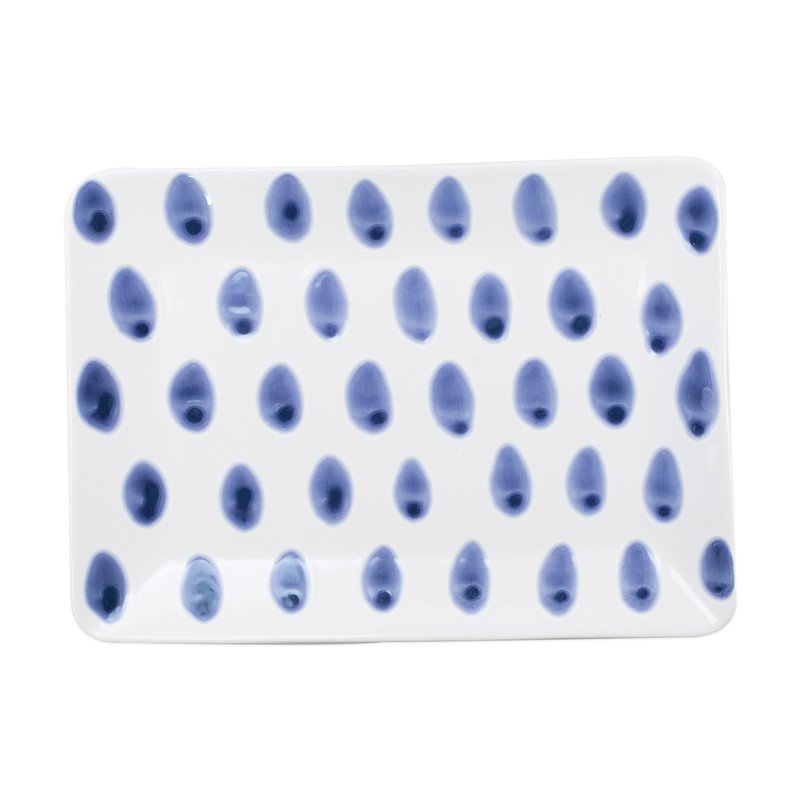 Viva By Vietri Santorini Dot Small Rectangular Platter In Blue