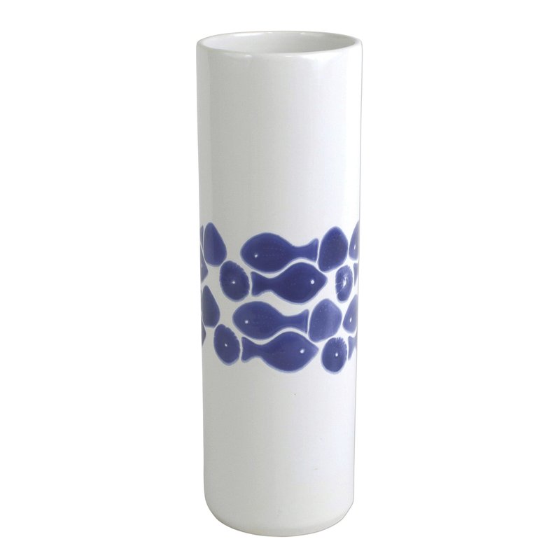 Shop Viva By Vietri Santorini Fish Tall Vase In Blue