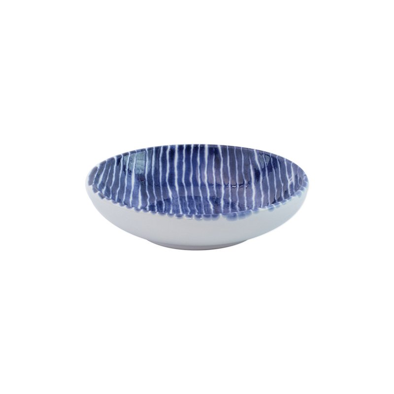 Viva By Vietri Santorini Stripe Condiment Bowl In Blue