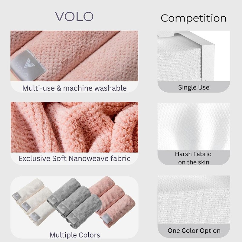 Shop Volo Beauty Face Towel 3 Pk In Pink