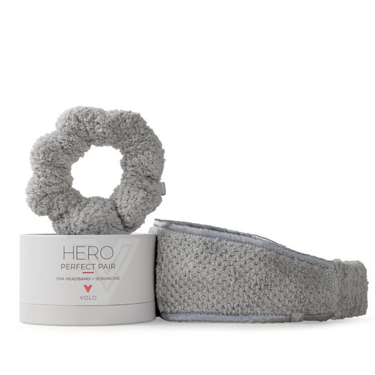 Volo Beauty Perfect Pair: Scrunchie & Headband In Grey