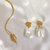 Gold Layered Dome + Freshwater Pearl Earrings