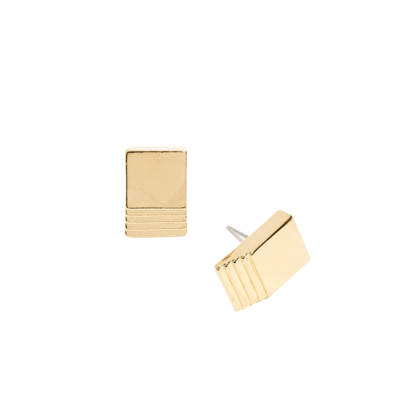 Vue By Sek Gold Layered Square Studs